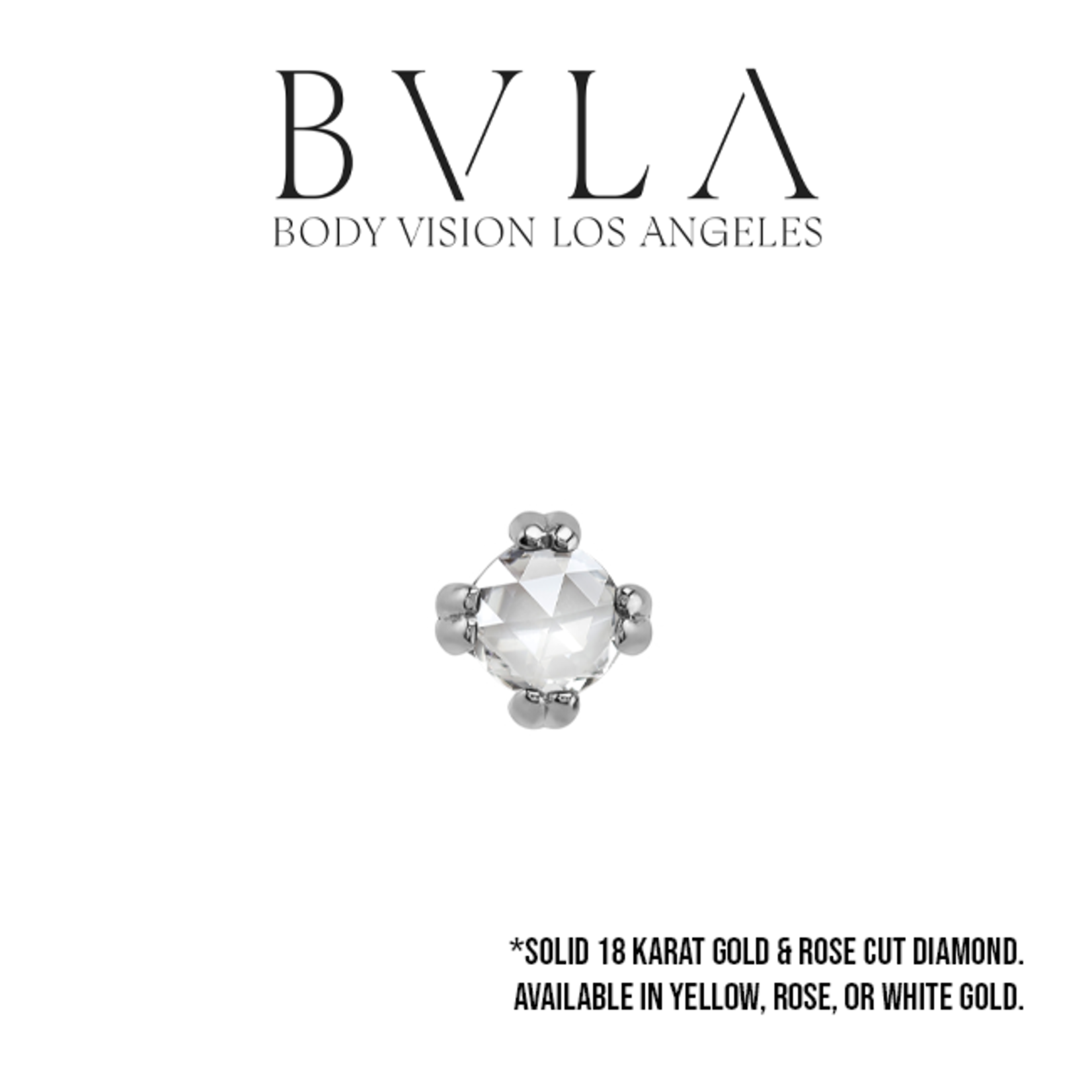 BVLA BVLA "Round Cab Prong" press-fit end with Rose-Cut Diamond