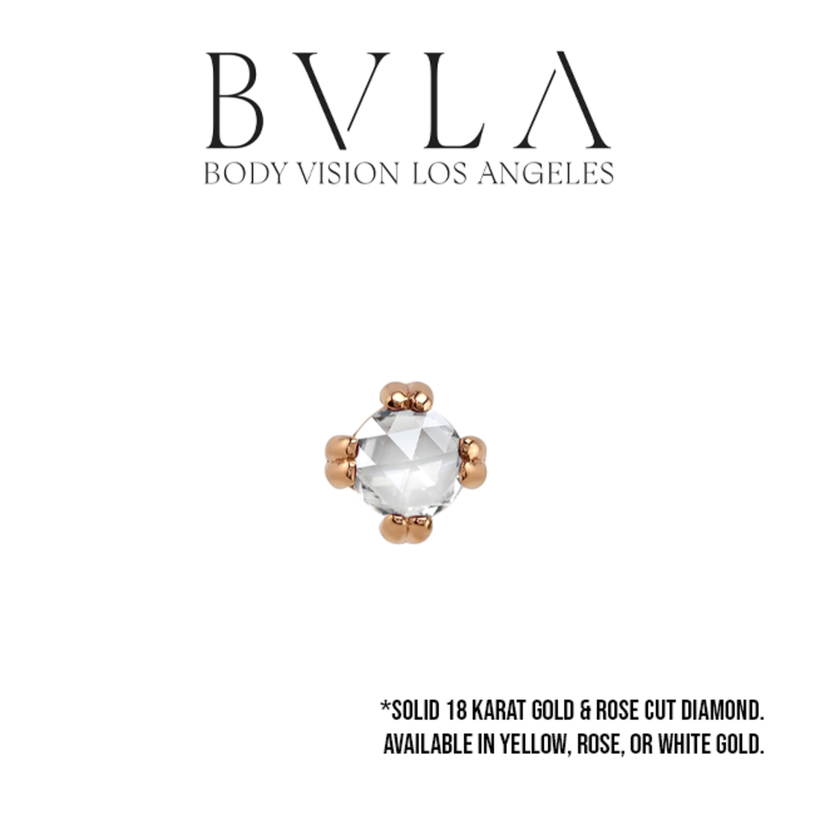 BVLA BVLA "Round Cab Prong" press-fit end with Rose-Cut Diamond