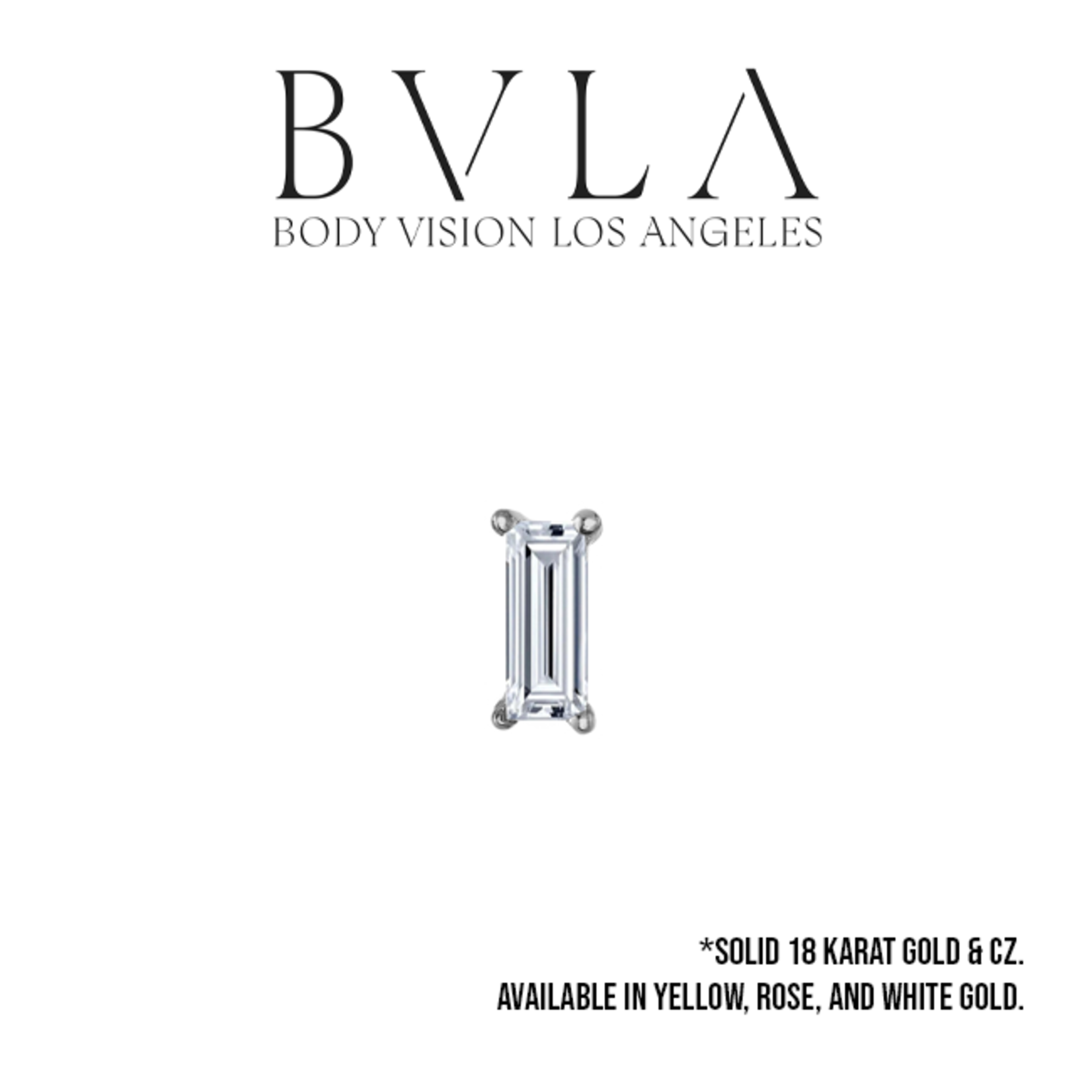 BVLA BVLA Prong Baguette press fit end with CZ