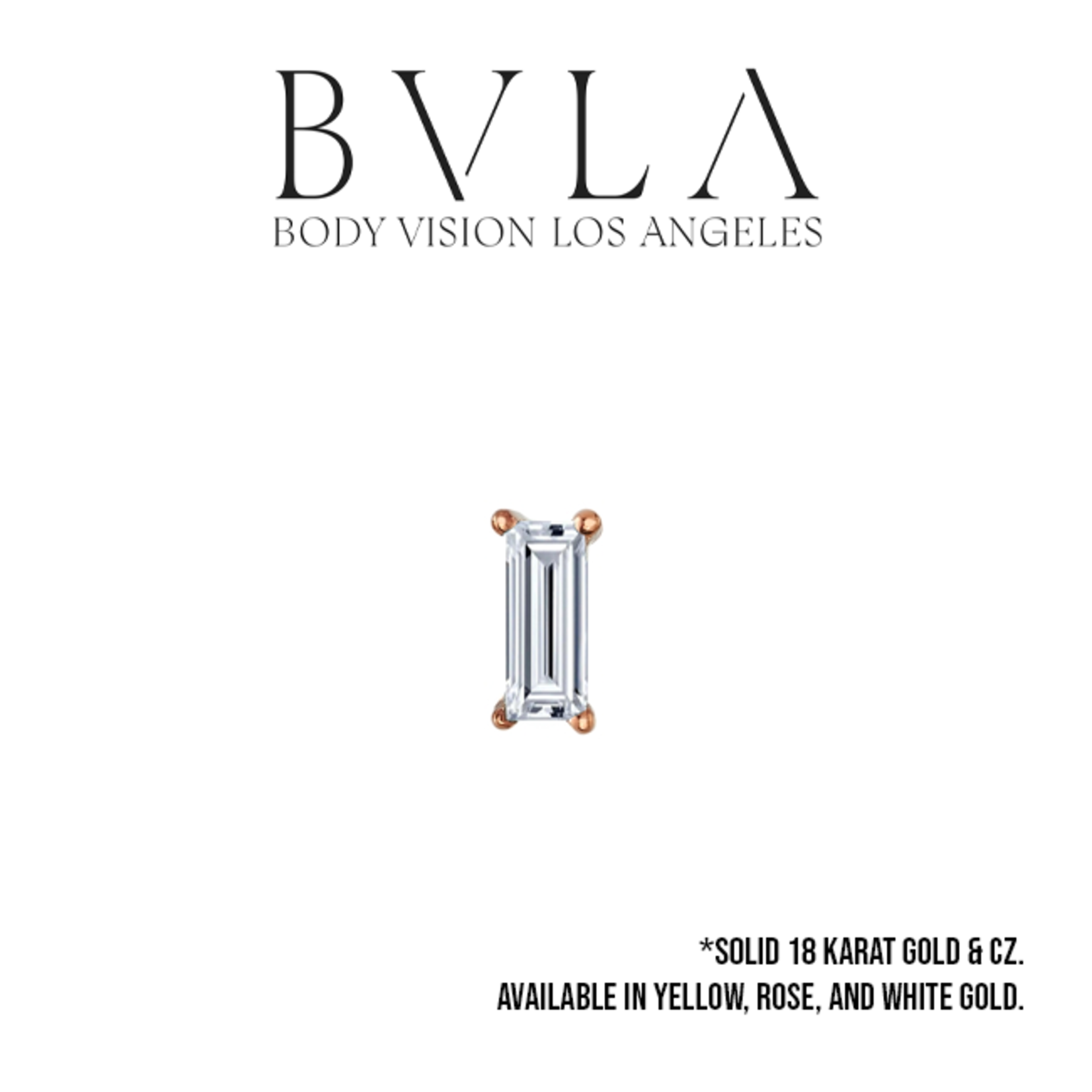 BVLA BVLA Prong Baguette press fit end with CZ