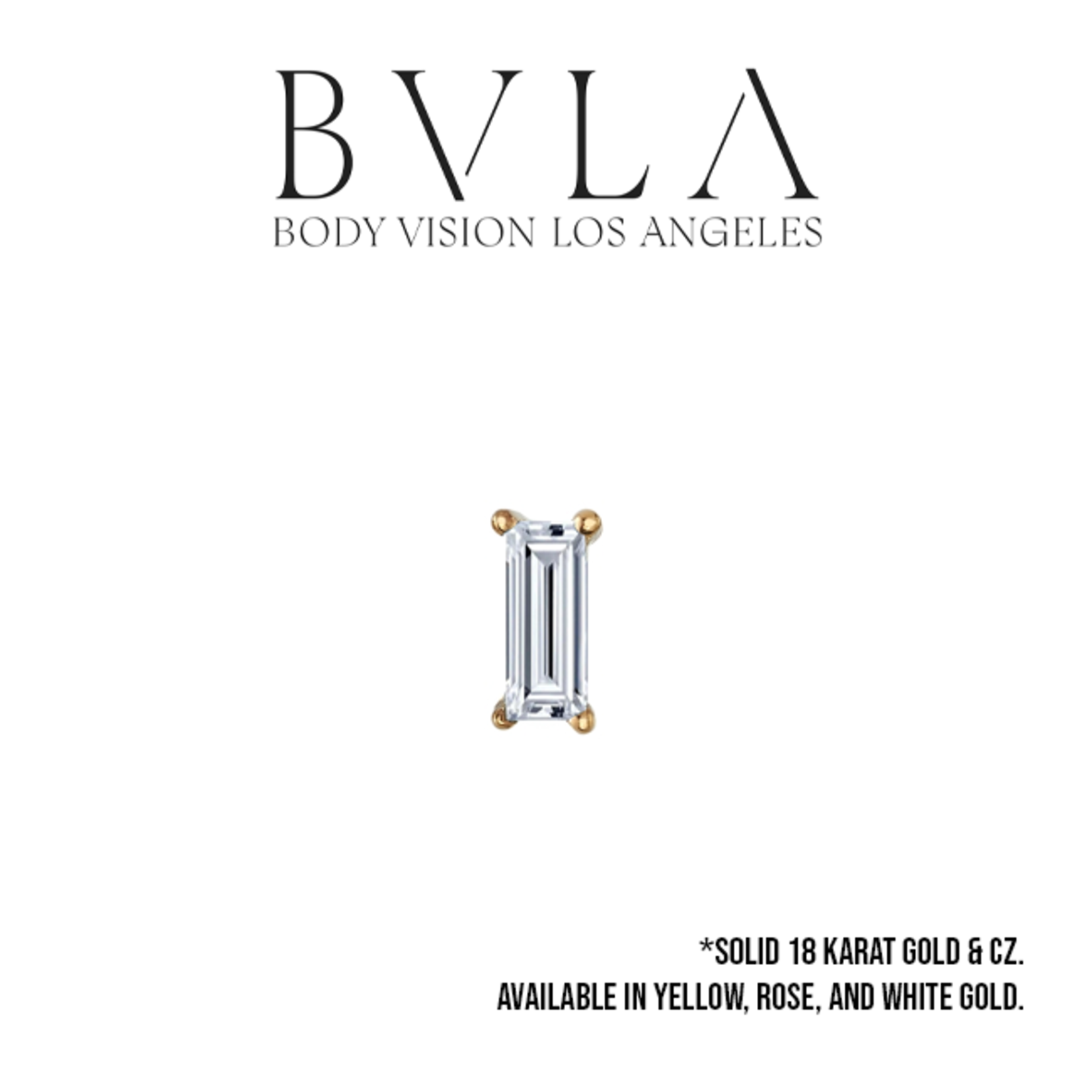 BVLA BVLA Prong Baguette press fit end with CZ