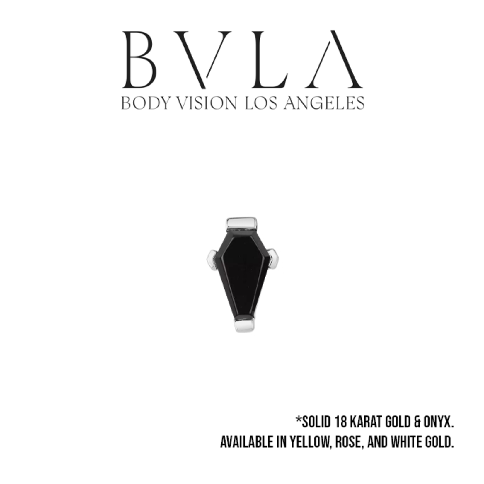 BVLA BVLA 16g "Coffin Prong" threaded end with 5x3 Coffin-Cut Onyx