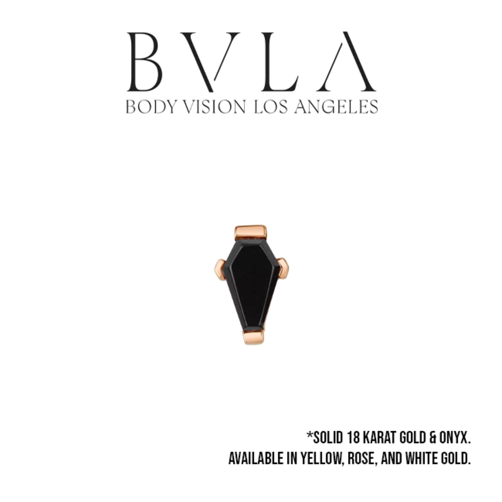 BVLA BVLA 16g "Coffin Prong" threaded end with 5x3 Coffin-Cut Onyx