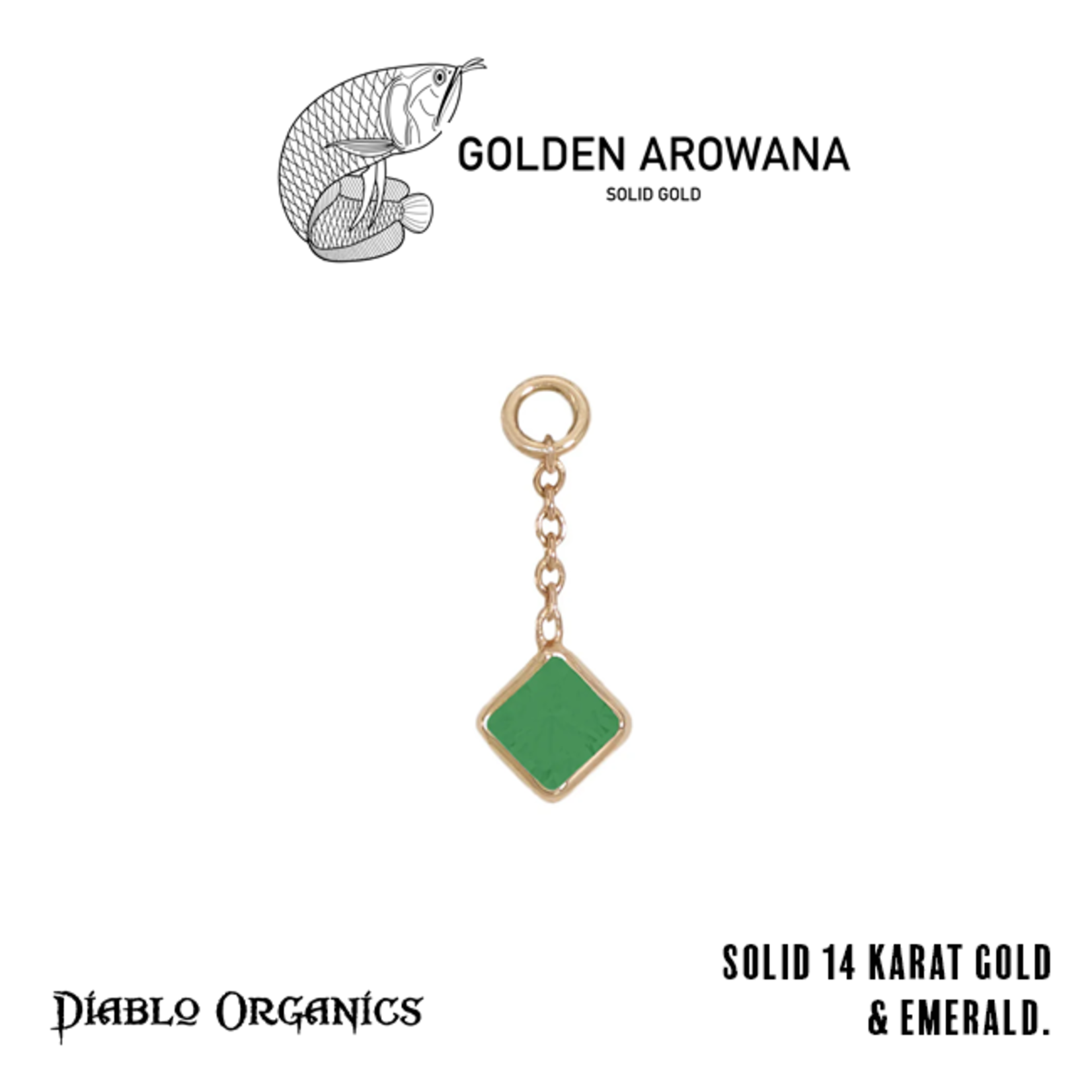 Golden Arowana by Diablo Organics Golden Arowana by Diablo Organics 16g 12.0 yellow gold Square charm.