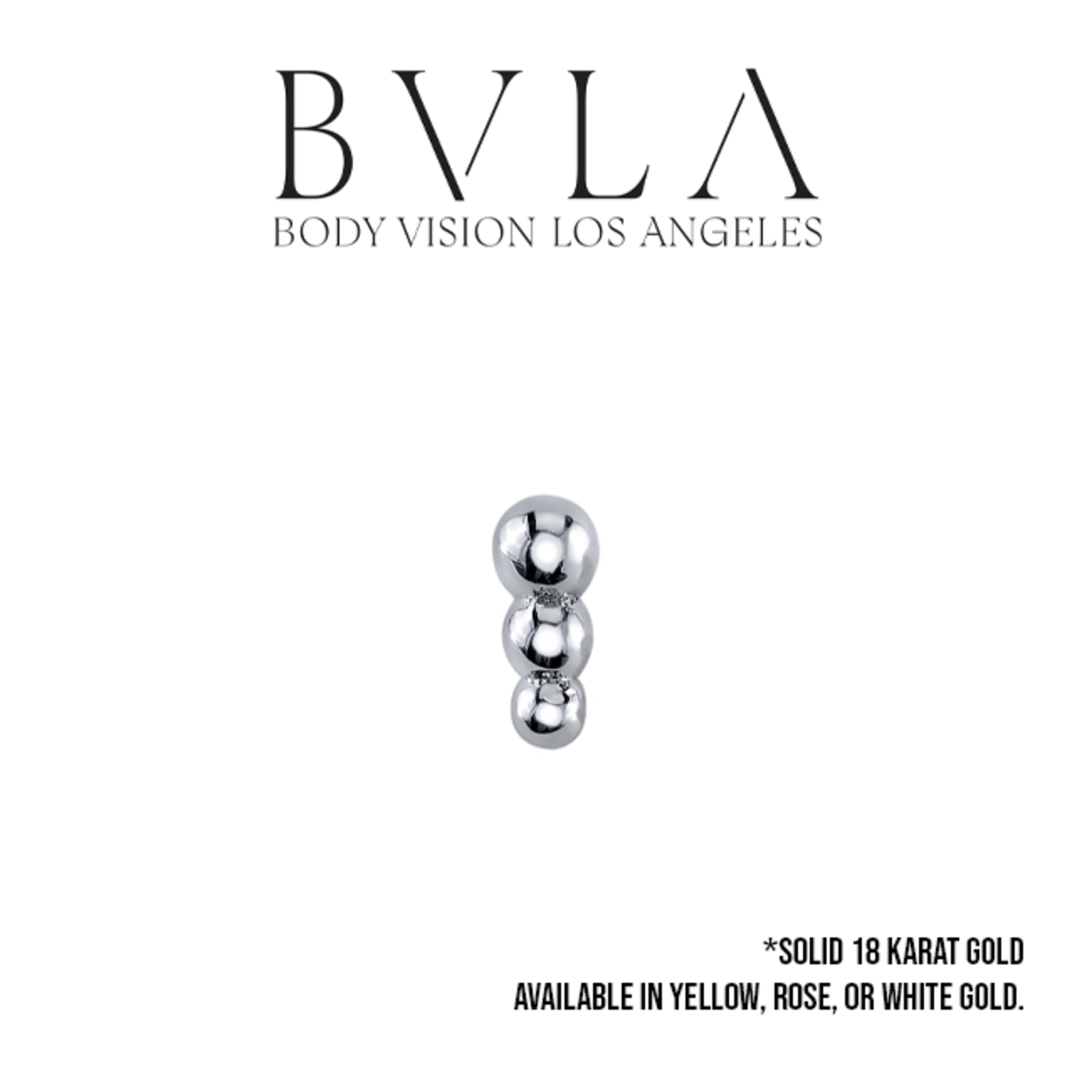 BVLA BVLA 5.0x2.2mm "Alba" graduating 3 bead cluster press-fit end