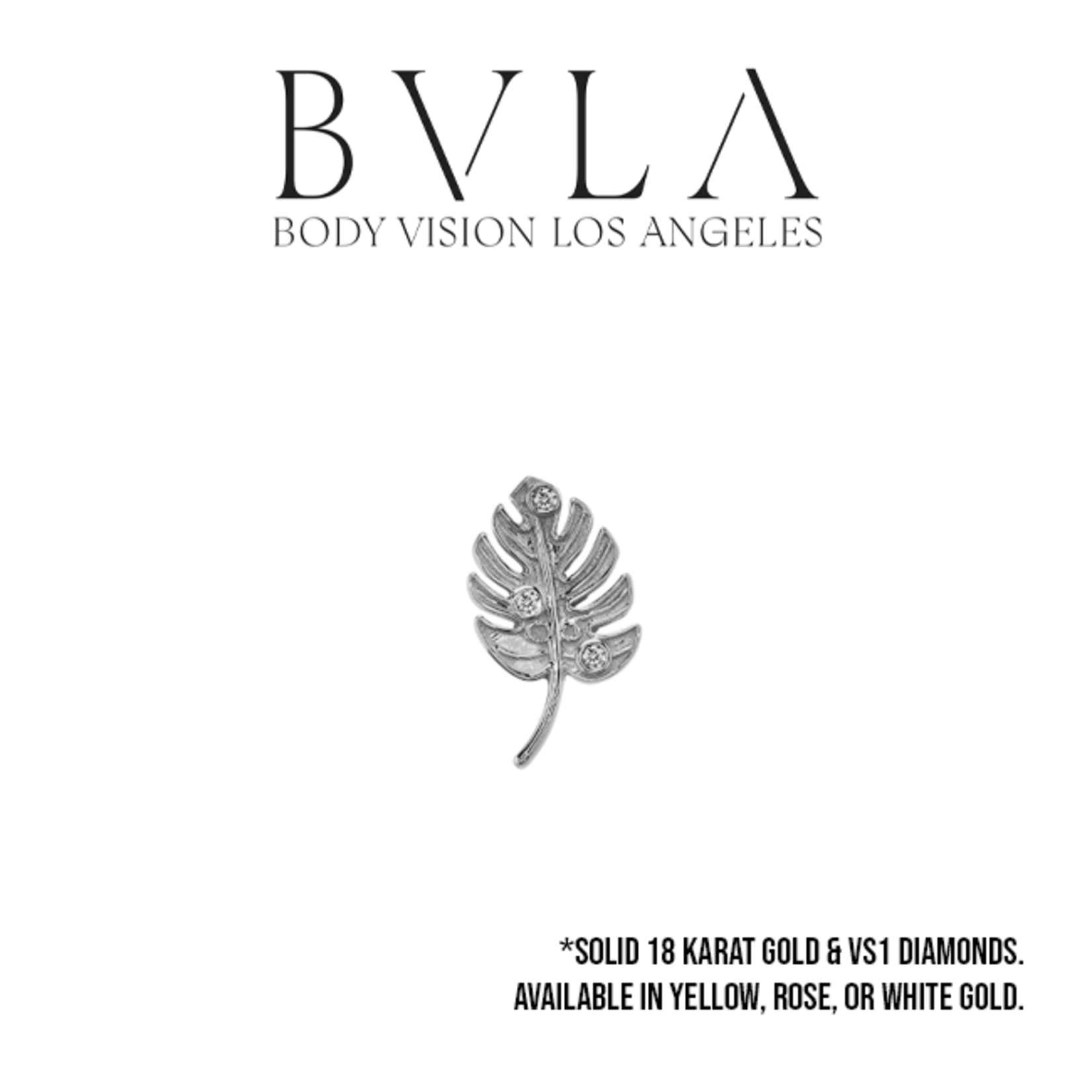 BVLA BVLA 13x7.5 "Misty Monstera" threaded end with 3x 1.0 VS1 diamonds