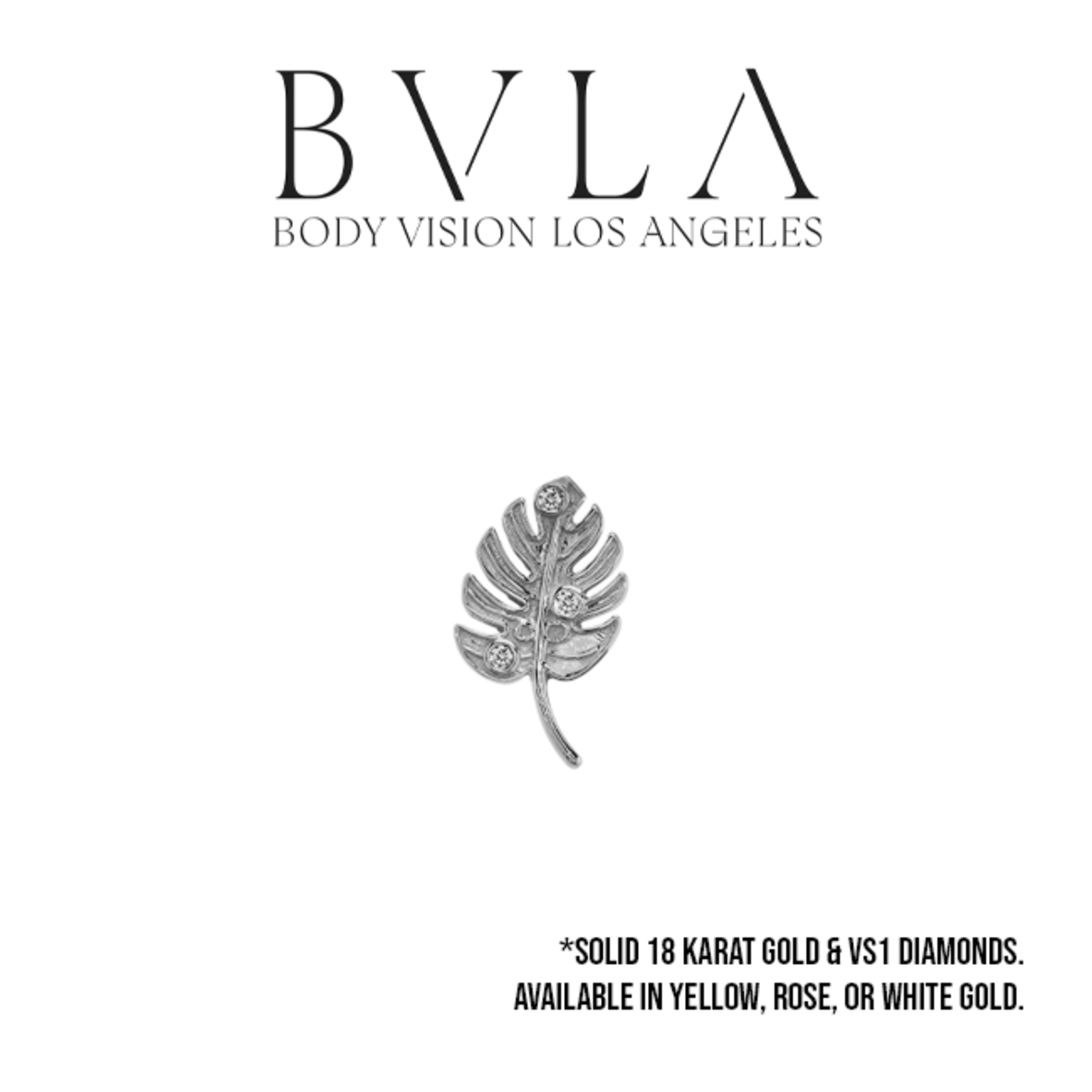 BVLA BVLA 13x7.5 "Misty Monstera" threaded end with 3x 1.0 VS1 diamonds