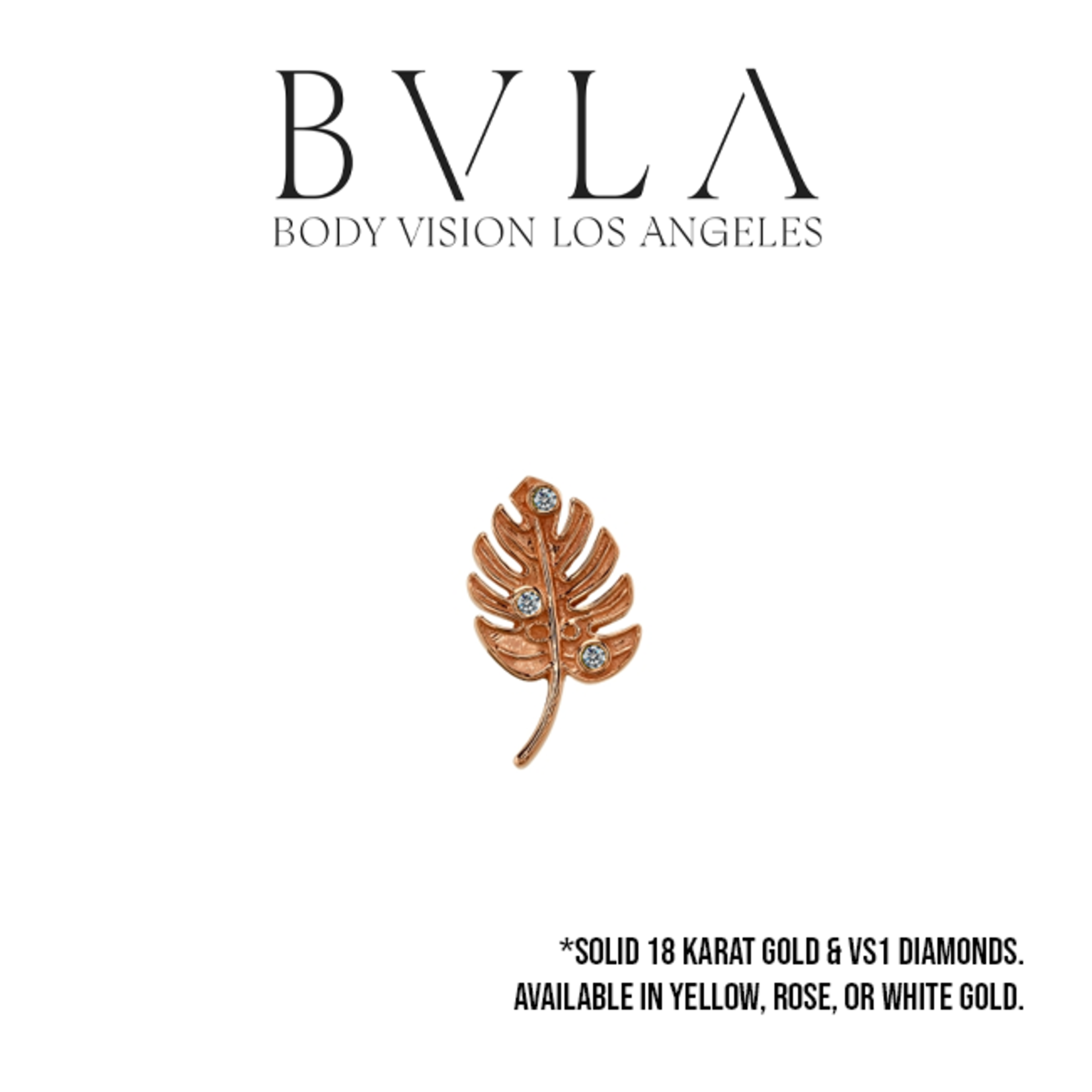BVLA BVLA 13x7.5 "Misty Monstera" threaded end with 3x 1.0 VS1 diamonds