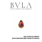 BVLA BVLA "Pear Bezel" Nostril Screw with AA Rhodolite