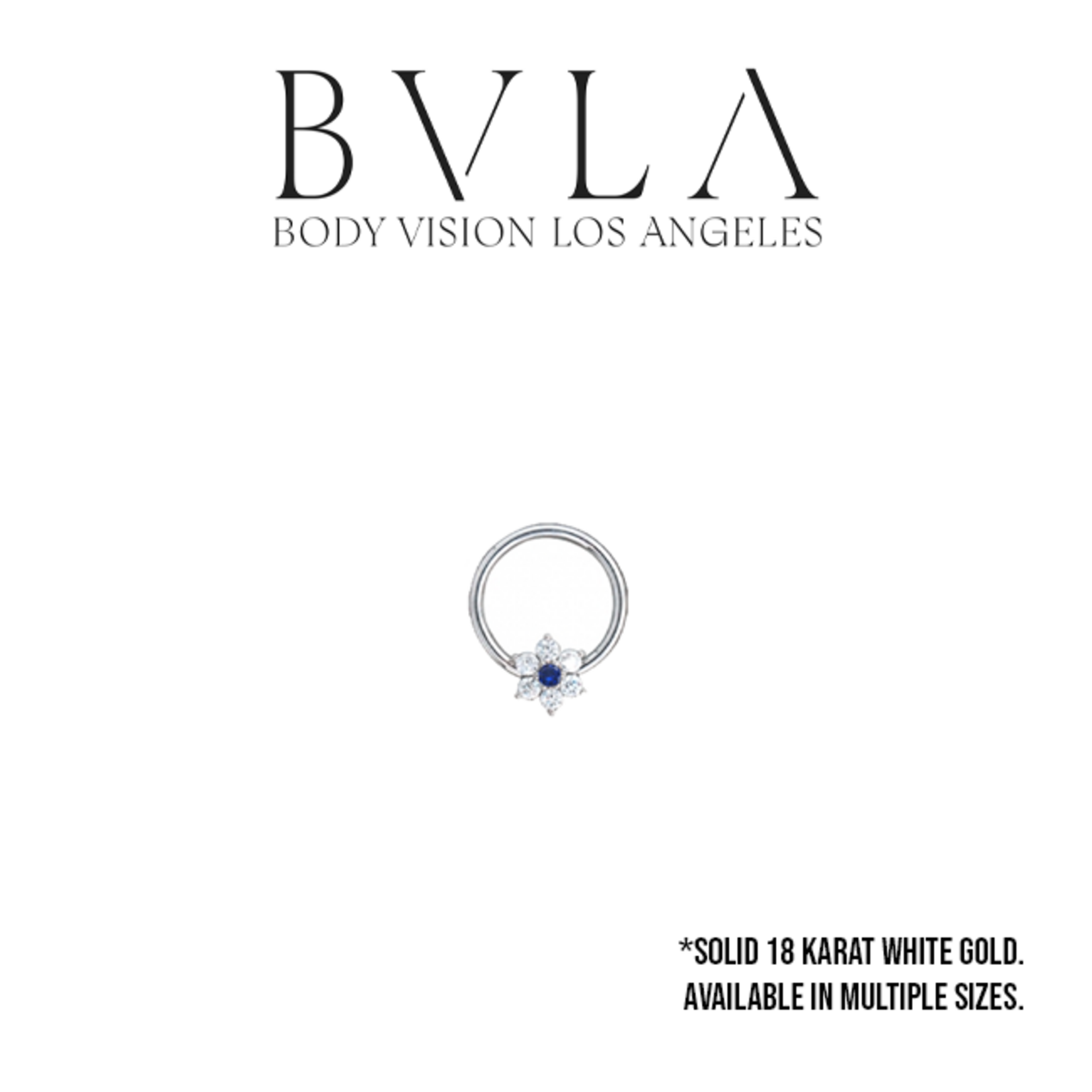BVLA BVLA 12g 7.0 "Flower 2" Captive ring with 2.0 CZ & 2.0 sapphire