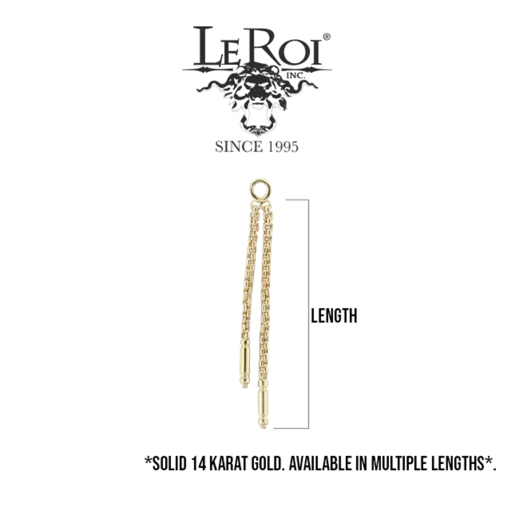 LeRoi LeRoi solid 14 karat gold "Meander II" chain with double dangle. 16.1mm length on 16g jump ring