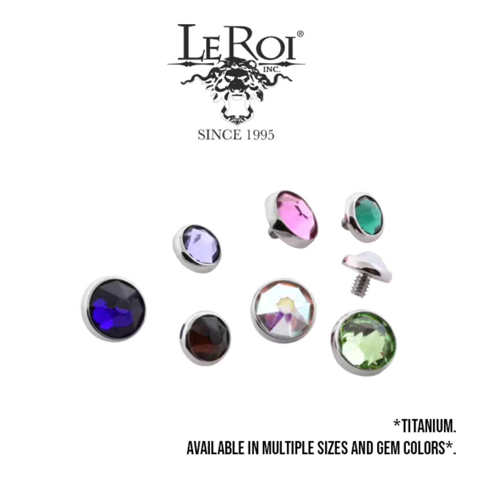LeRoi LeRoi 14g titanium flat gem bezel