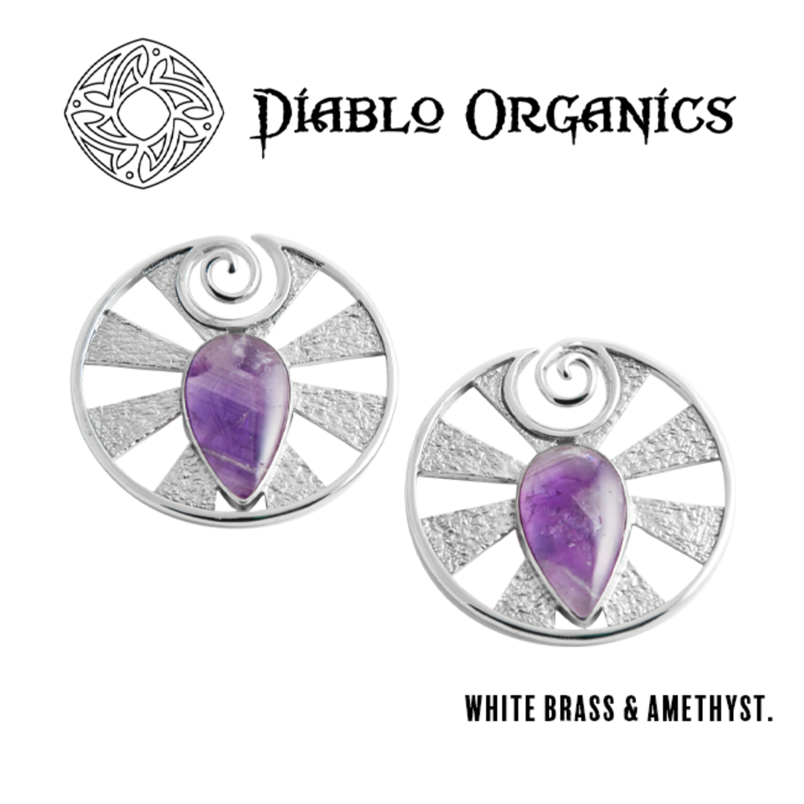 Diablo Organics Diablo Organics "Eye of Shiva" hanging design with Amethyst Teardrop