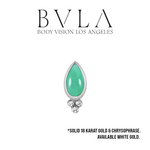 BVLA BVLA "Beaded Pear Bezel" with Chrysoprase