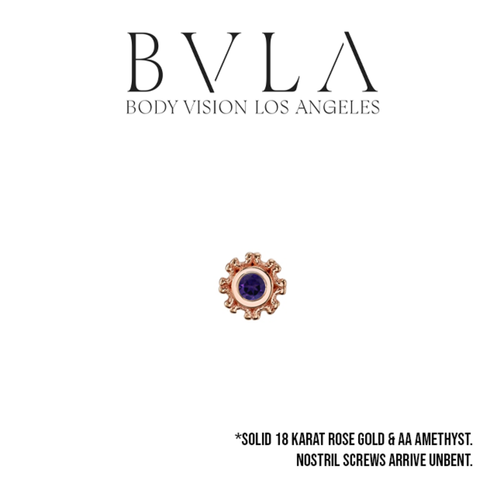 BVLA BVLA 18g 3.5 "Firenze" nostril screw with 1.5 AA amethyst