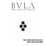 BVLA BVLA 18g "Quad Bezel Cluster" Nostril Screw with Black CZ