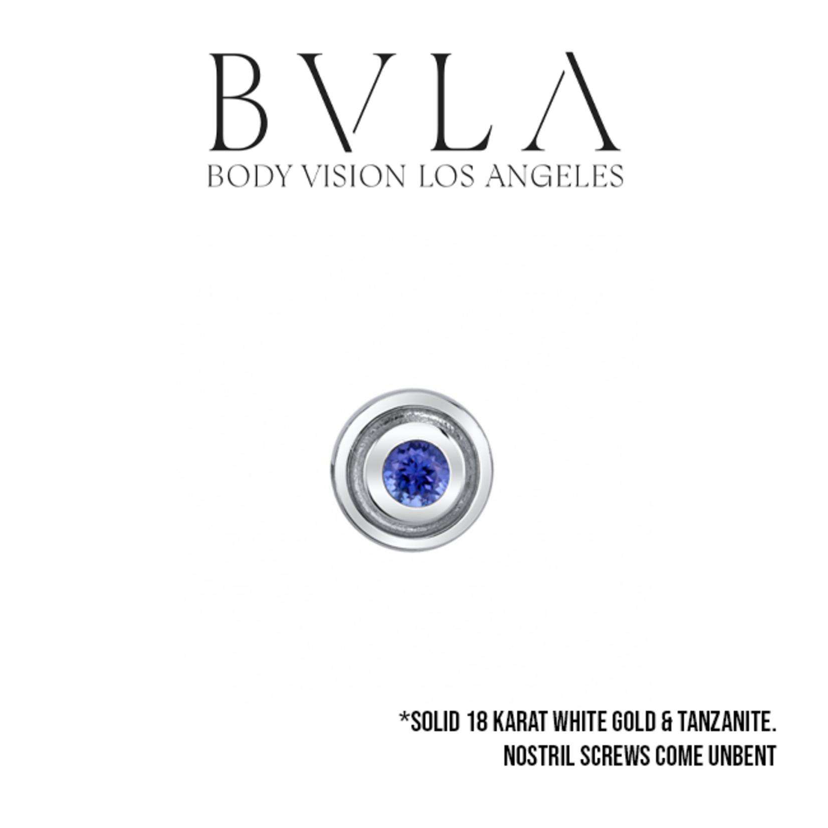 BVLA BVLA 20g 4.5 "Illusion Step Bezel" nostril screw with 2.0 Midnight Topaz