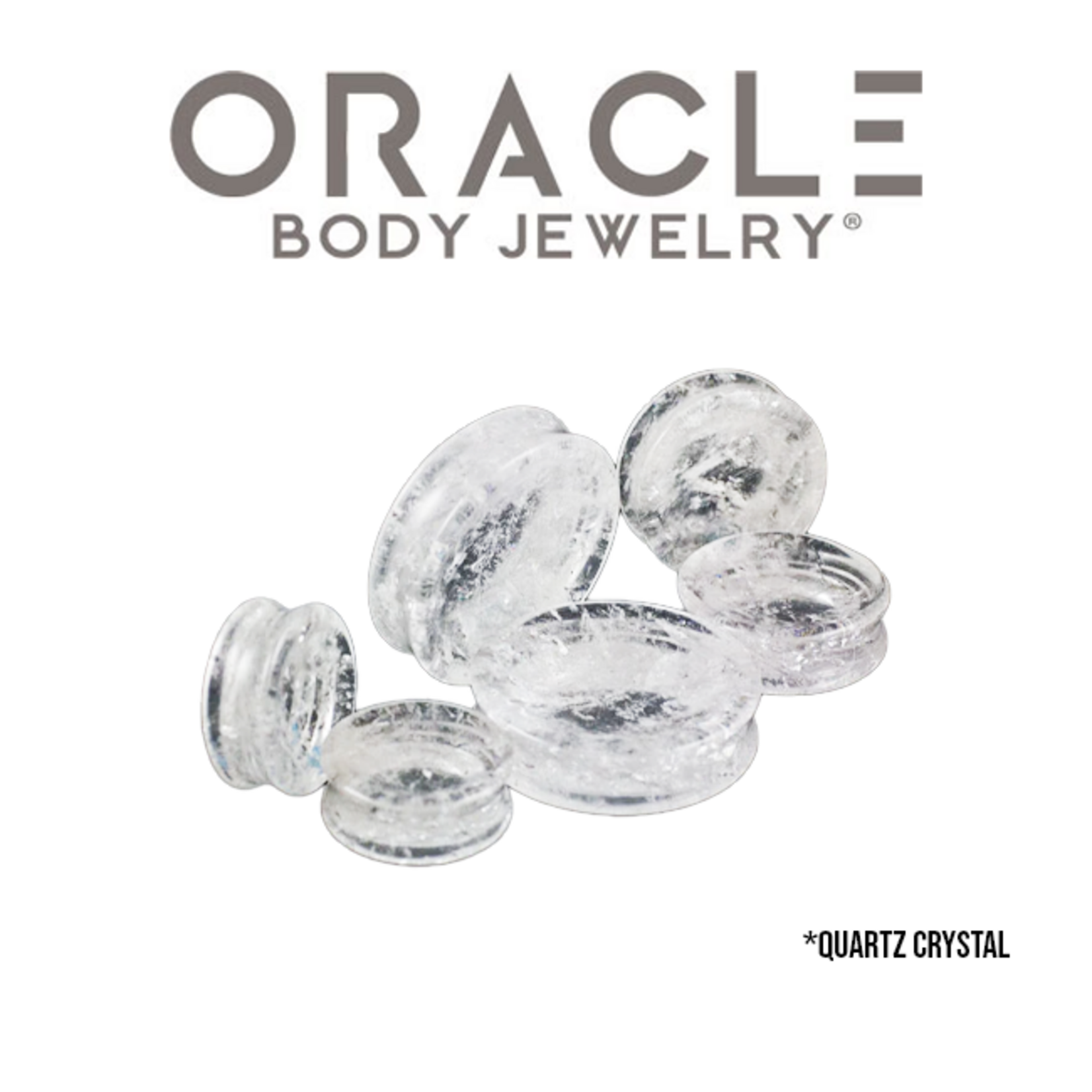Oracle Oracle Body Jewelry double flared crystal quartz plugs