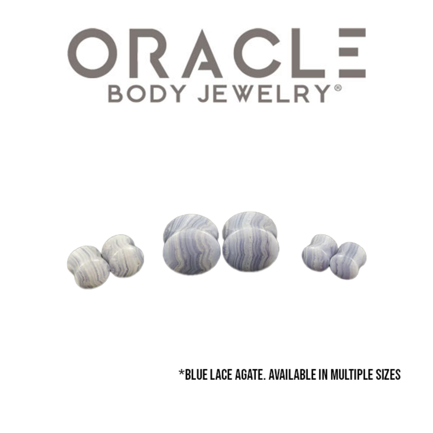 Oracle Oracle Body Jewelry double flared premium Blue Lace Agate plugs