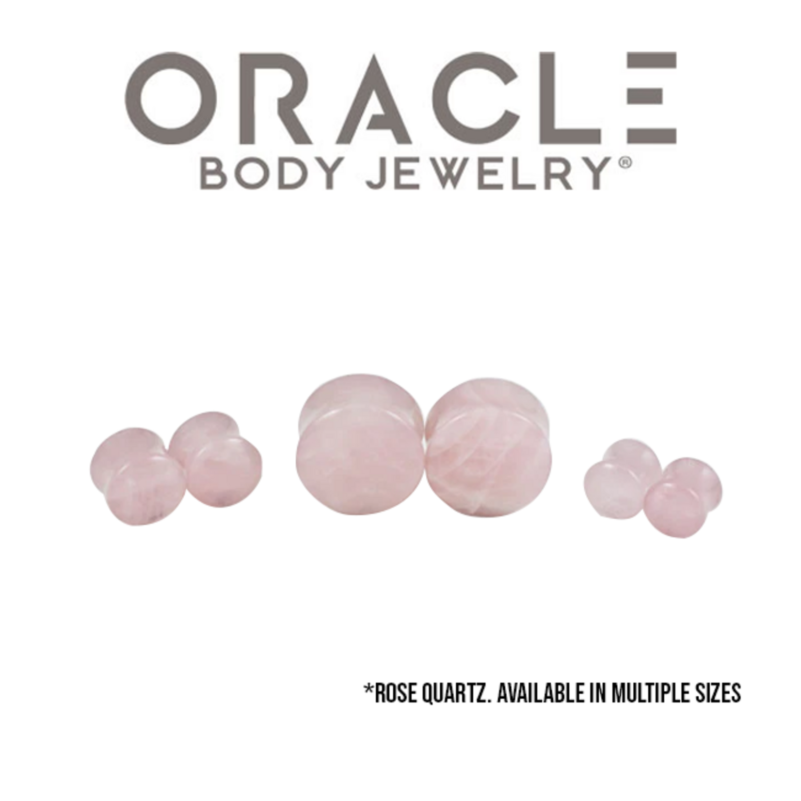 Oracle Oracle Body Jewelry double flared rose quartz plugs