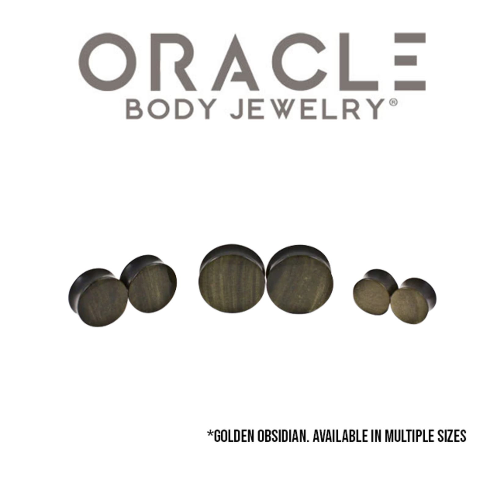 Oracle Oracle Body Jewelry double flared golden obsidian plugs