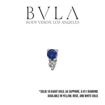 BVLA BVLA 16g 4.0x2.0mm "Jeanie 2" Threaded End with AA Sapphire and VS1 Diamond