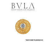 BVLA BVLA 16g "Nanda" Threaded End with CZ & 24 Karat Gold Plate