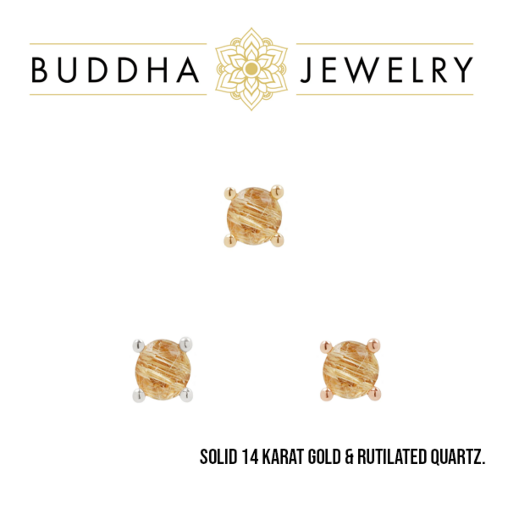 Buddha Jewelry Organics Buddha Jewelry Organics 3.0 "Rutilated Quartz Prong" press-fit end