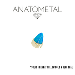 Anatometal Anatometal 14g Gold Bezel Threaded End with Bullet Cut Stone
