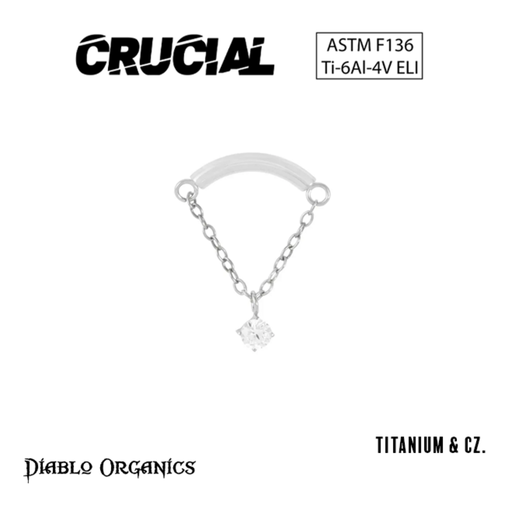Crucial by Diablo Organics Crucial by Diablo Organics "Floating Gem" press-fit end with CZ