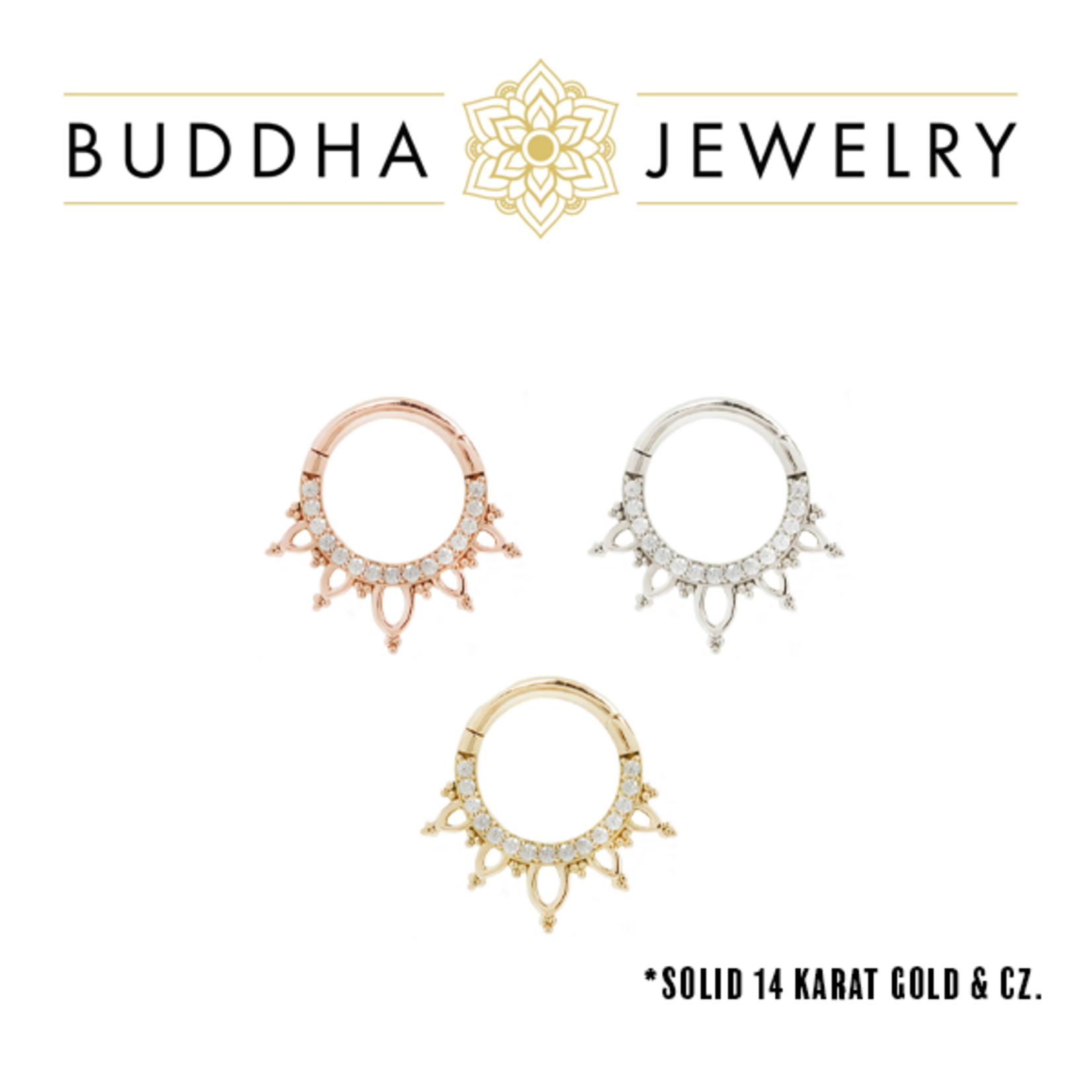 Buddha Jewelry Organics Buddha Jewelry Organics 16g "Indra" Clicker with CZ
