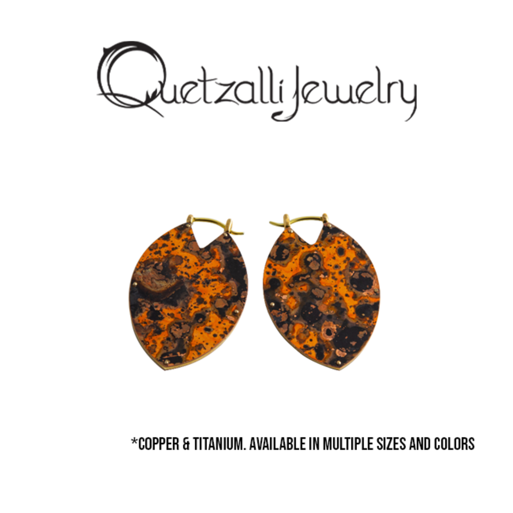Quetzalli jewelry Queztalli copper "Estella" hanging design with titanium clasp