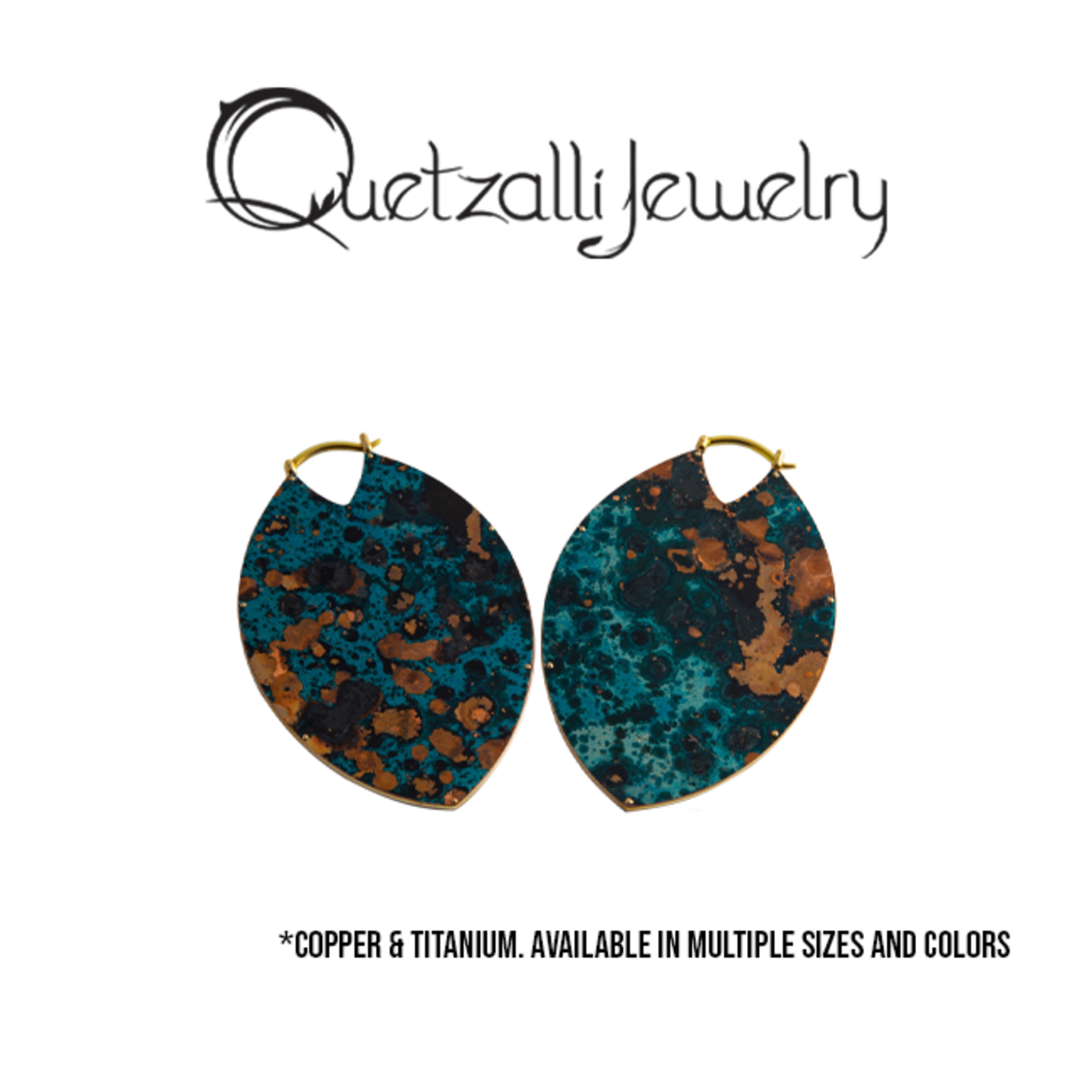 Quetzalli jewelry Queztalli copper "Estella" hanging design with titanium clasp