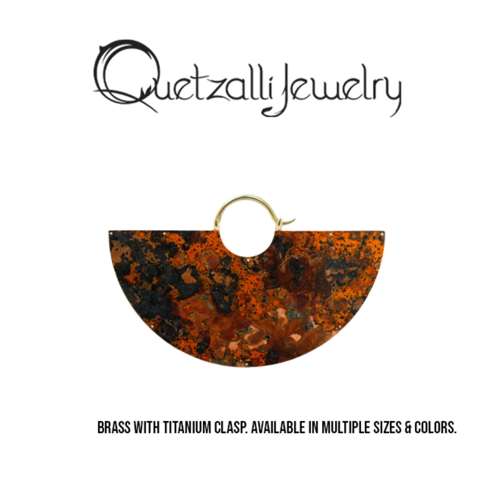 Quetzalli jewelry Queztalli copper "Equinox" hanging design with titanium clasp