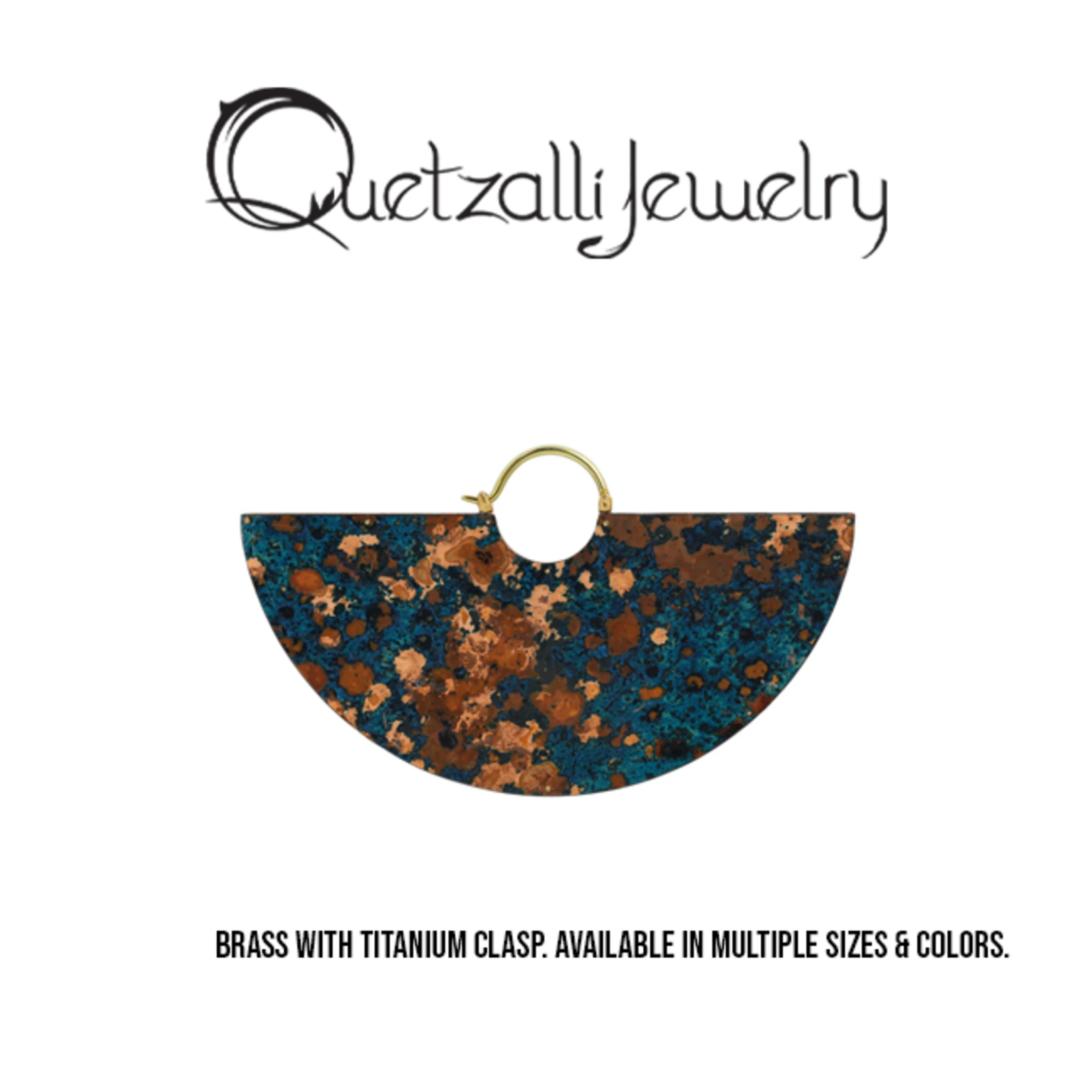 Quetzalli jewelry Queztalli copper "Equinox" hanging design with titanium clasp