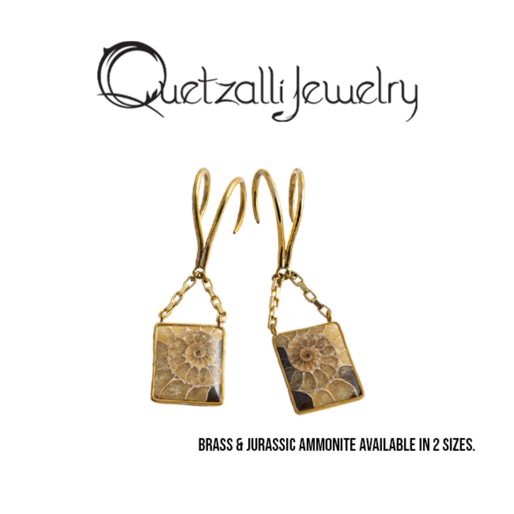 Quetzalli jewelry Quetzalli Ammonite Slice hanging design