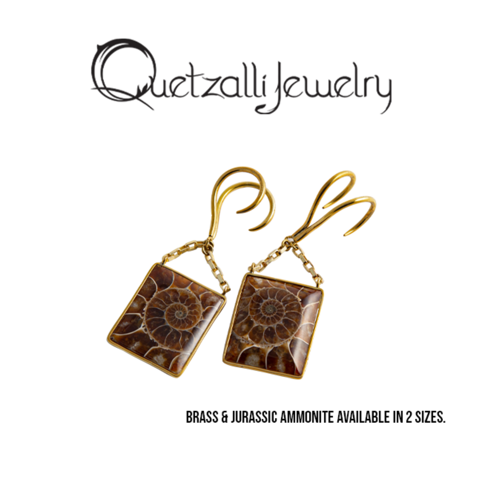 Quetzalli jewelry Quetzalli Ammonite Slice hanging design