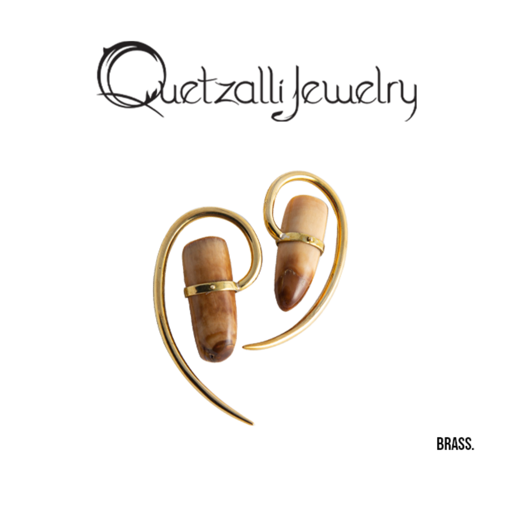 Quetzalli jewelry Quetzalli Fossil Walrus Tooth hanging design