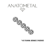 Anatometal Anatometal 16g Titanium 5 Gem Double Threaded End
