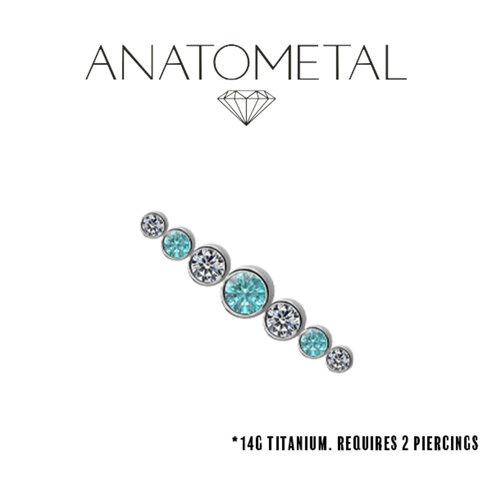 Anatometal Anatometal 14g titanium 7-gem cluster double threaded end