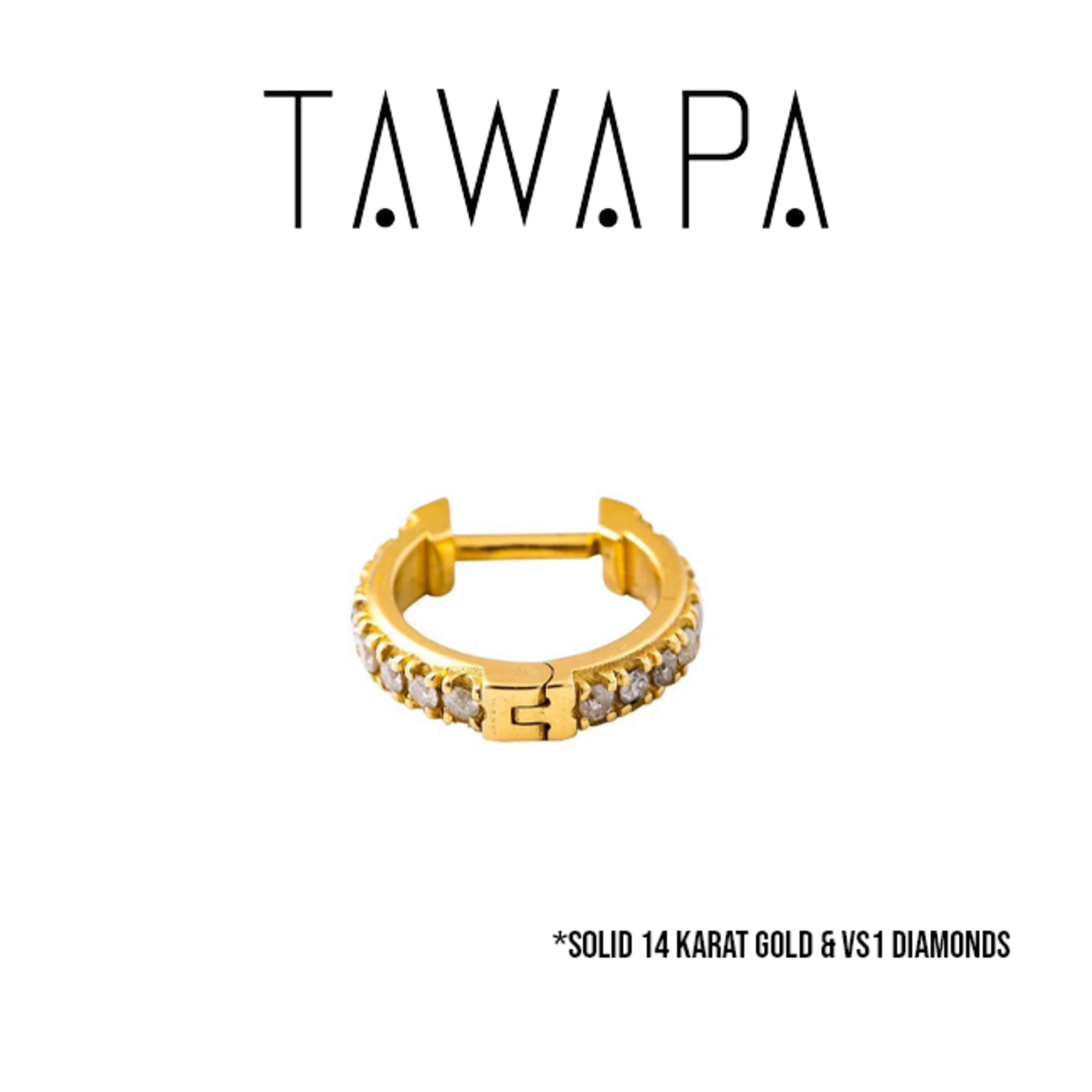 Tawapa Tawapa 18g "Karma" Hinged Clicker with VS1 Diamonds