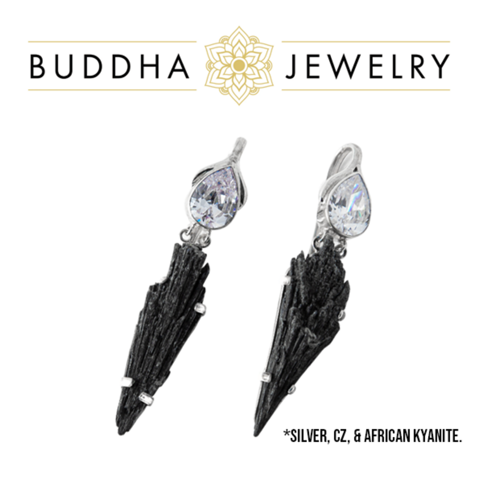 Buddha Jewelry Organics Buddha Jewelry Organics "Jett" Hanging Design with African Kyanite  & CZ