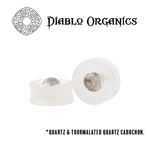 Diablo Organics Diablo Organics Quartz Plugs with Silver-Set Cabochon