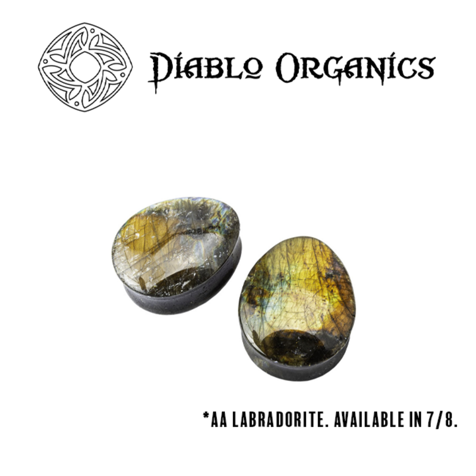 Diablo Organics Diablo Organics AA grade double flared Labradorite teardrop plugs