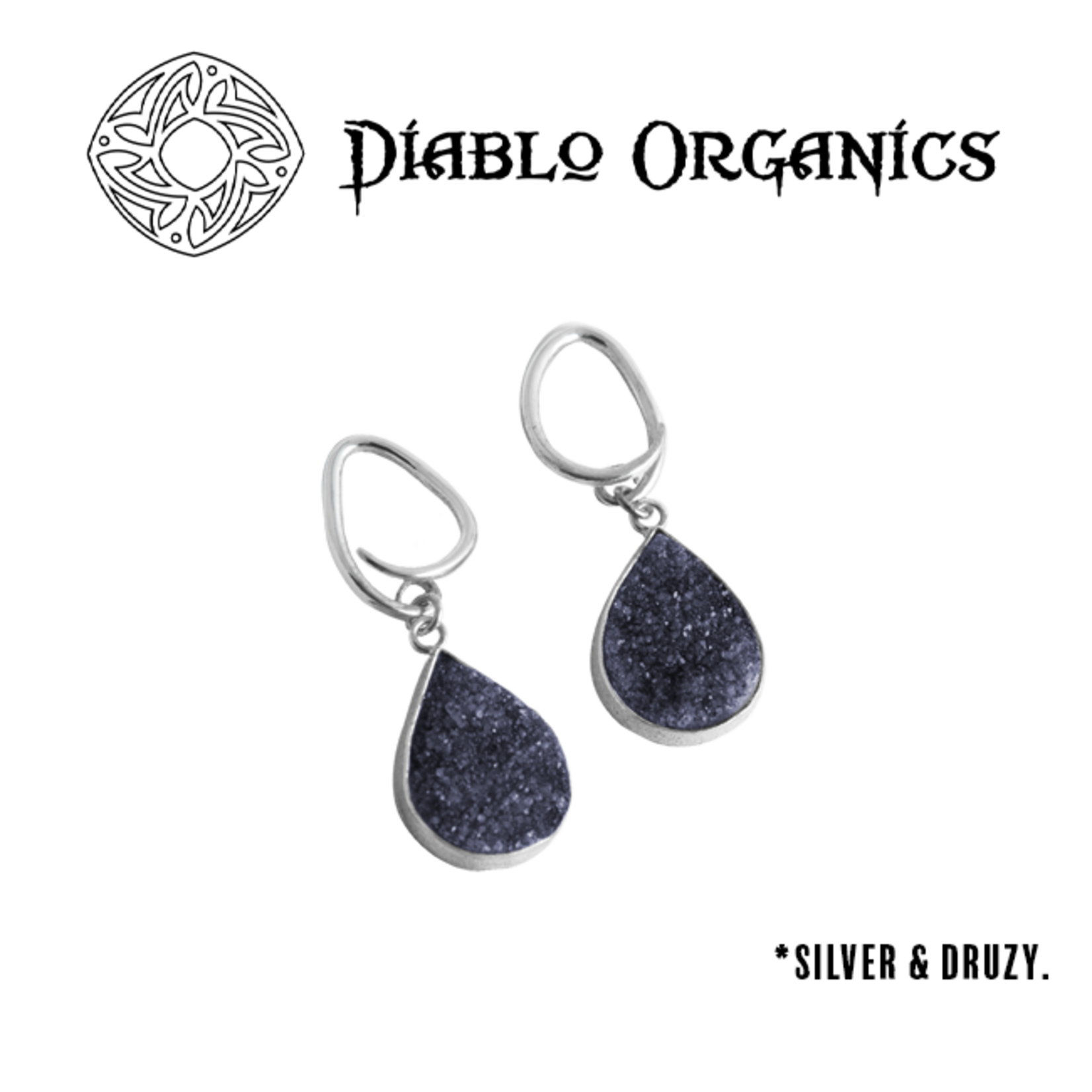 Diablo Organics Diablo Organics Mini Druzy on teardrop coil