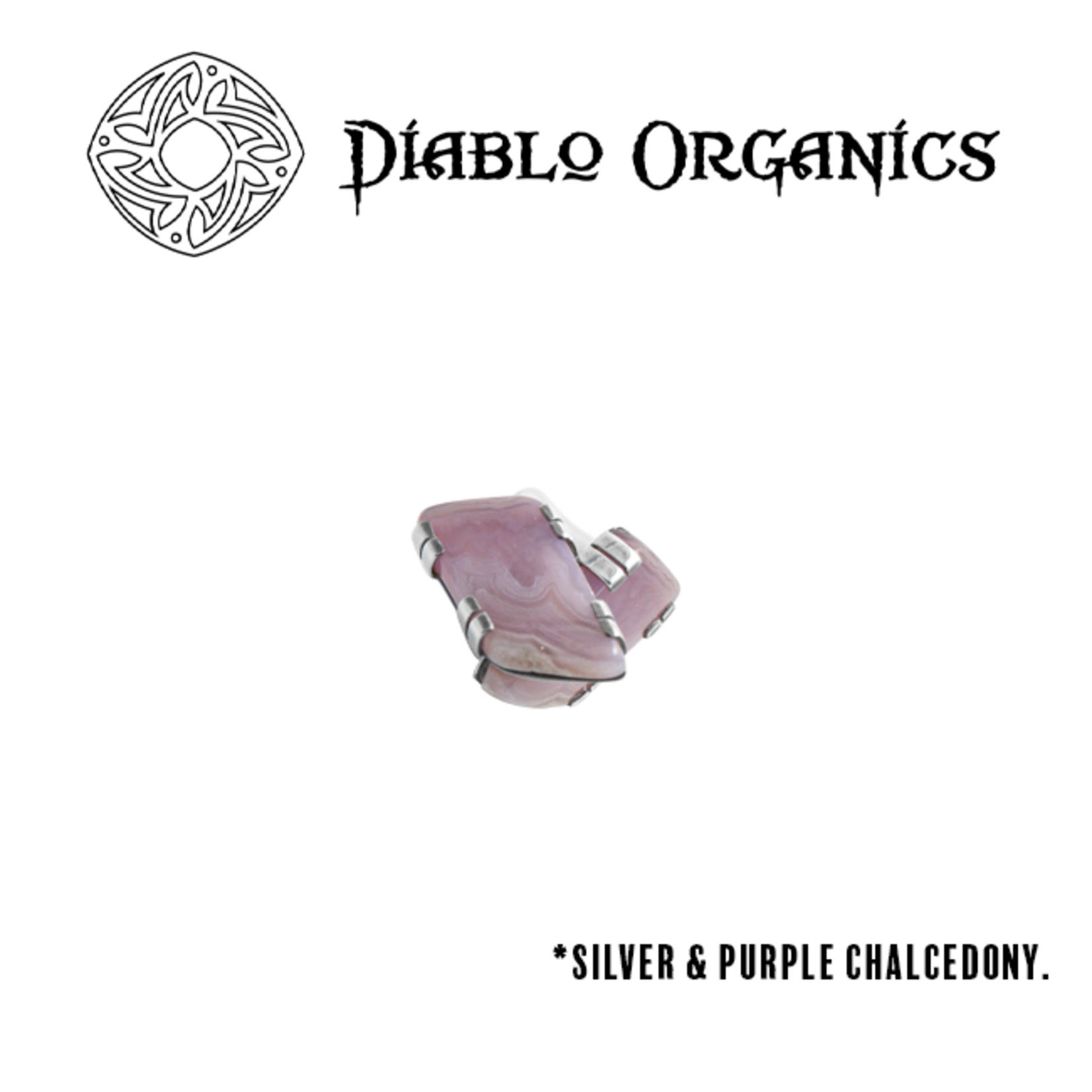 Diablo Organics Diablo Organics silver free-form plug with purple calcedony
