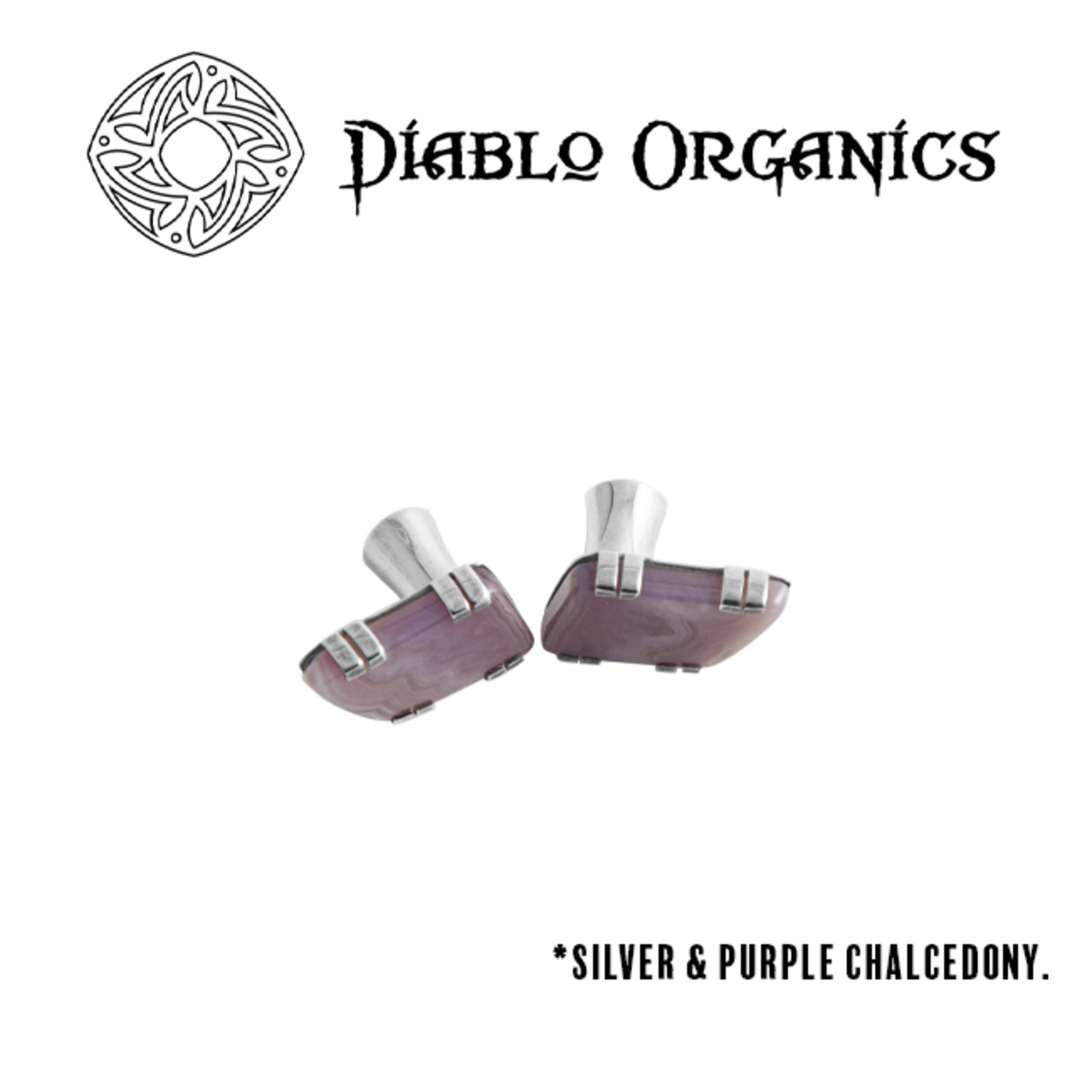 Diablo Organics Diablo Organics silver free-form plug with purple calcedony