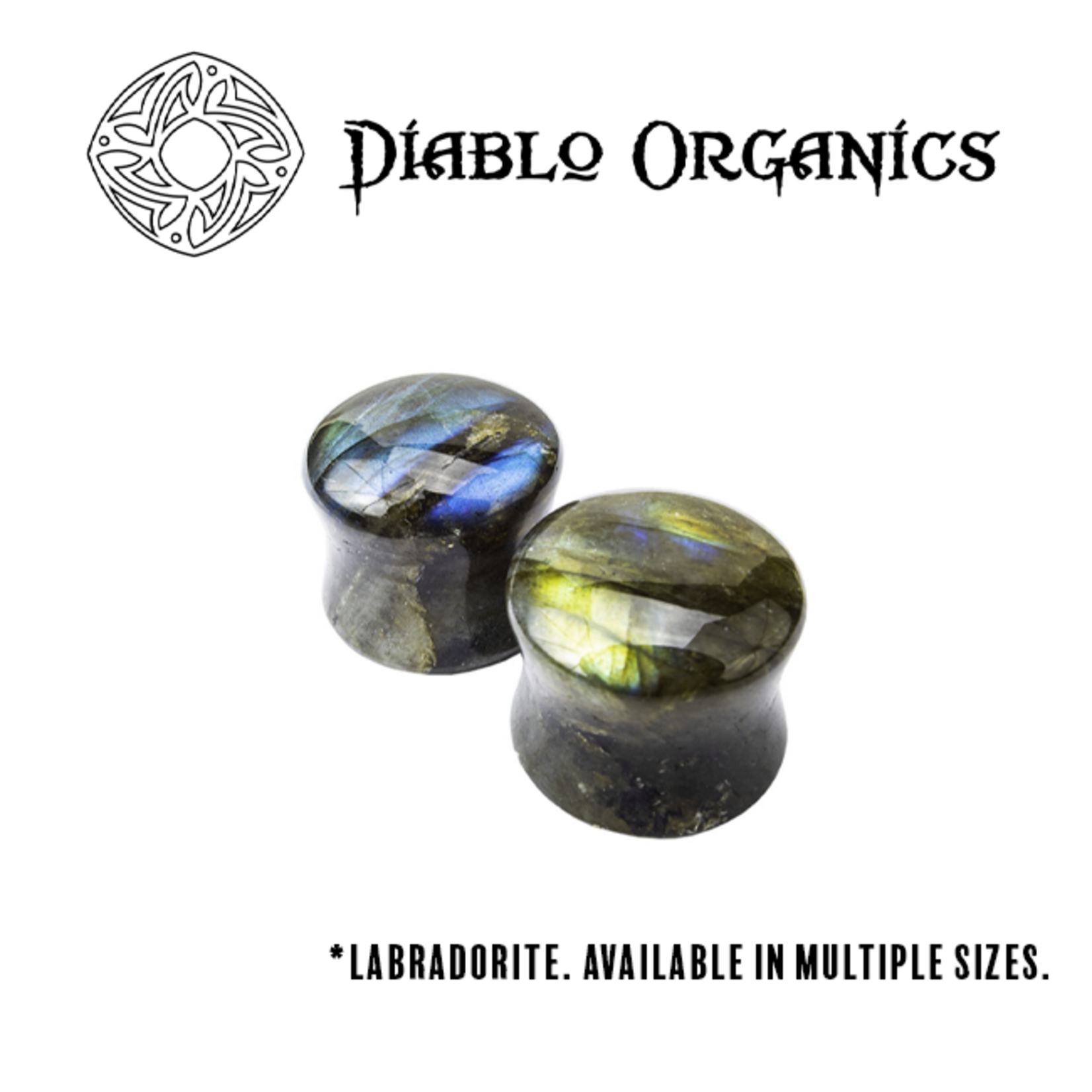 Diablo Organics Diablo Organics double flared Labradorite plugs
