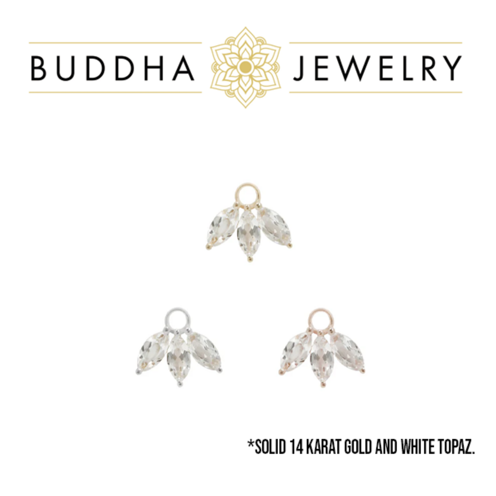 Buddha Jewelry Organics Buddha Jewelry Organics "Moet" charm with marquise white topaz