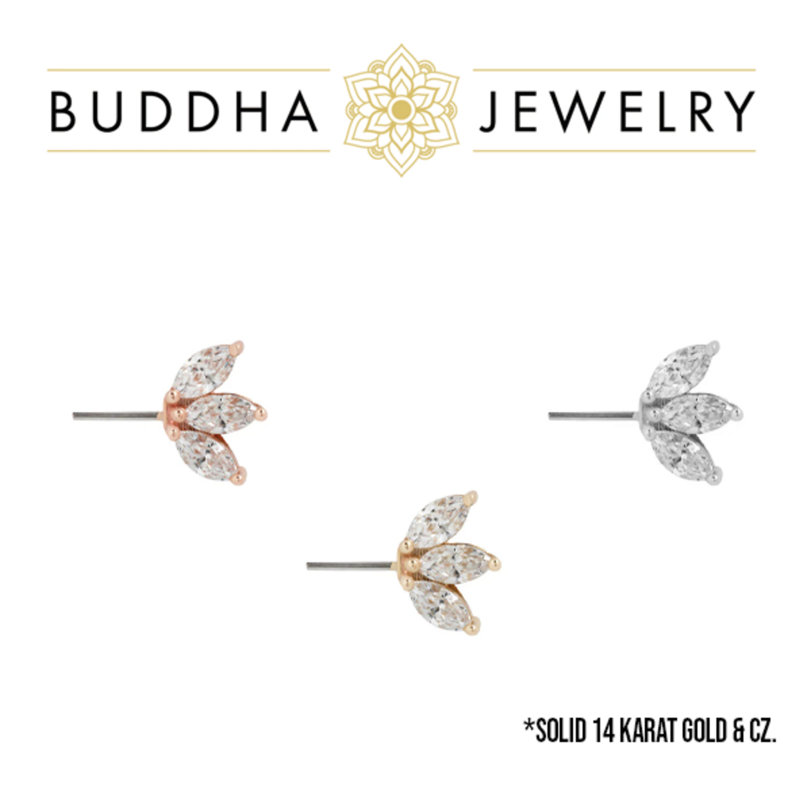 Buddha Jewelry Organics Buddha Jewelry Organics forward facing "Moet" press-fit end with CZ